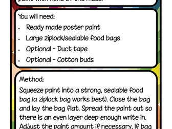 Sensory fun - fine motor and letter formation