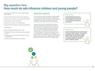 How much do ads influence children & young people?