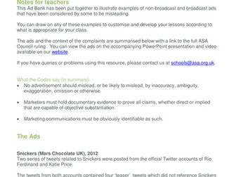 Misleading advertising: non-broadcast ads