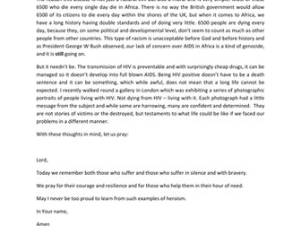 Holocaust Memorial Day - the genocide of AIDS