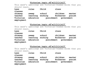 Victorian topic spellings