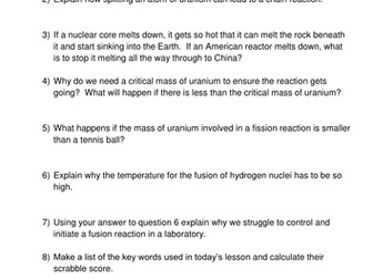 Fission and Fusion