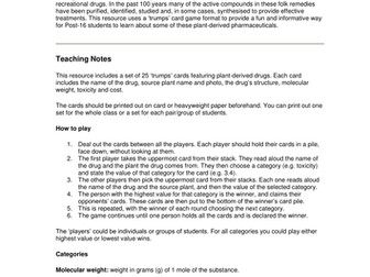 Medicines & drugs from plants: 'trumps' card game
