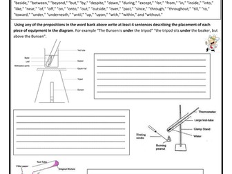 Chemistry Equipment Prepositions