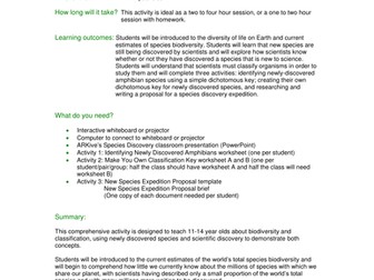 Species Discovery - Keys & Classification (11-14)