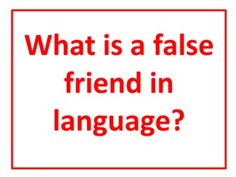 Wall display: 'false friends' in Spanish