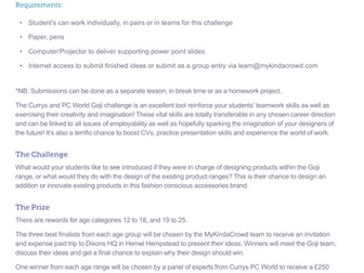 The MyKindaCrowd Currys/PC World Goji Challenge