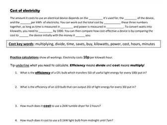 P1 Energy Efficiency and Cost Foundation word fill