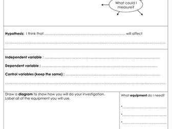 ISA Planning sheet for lower ability