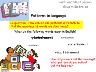 Patterns in French to support word recognition