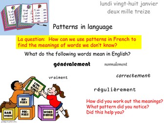 Patterns in French to support word recognition