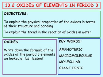 13.2 Oxides of Period 3 Elements