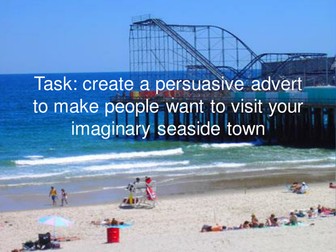 Adverts - Big Writing - Link to Geography (coasts)