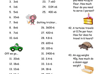 Using 6 Times Table Facts
