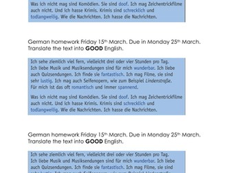 Edexcel German GCSE Module 1 units 1-4