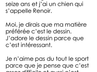 KS3 French: School subjects treasure hunt