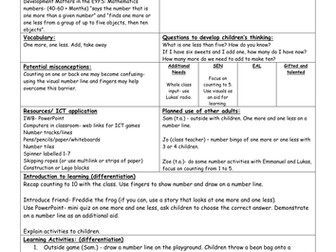 Reception- one more and one less