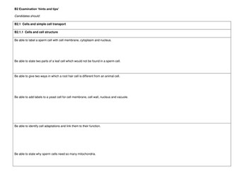 KS4 Biology: NEW AQA B2 revision booklet