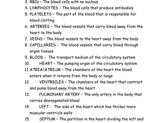 The Blood and Blood Vessels
