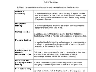 Genetic screening match-up