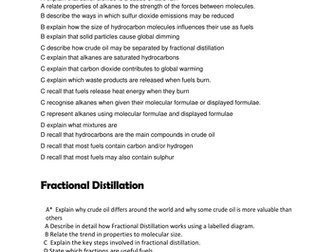 AQA C1 Chemistry Grade descriptors