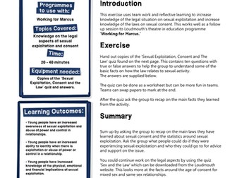 Sexual Exploitation, Consent and the Law Quiz
