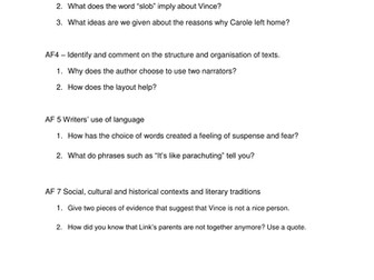 Reading questions for Stone Cold with Reading AFs