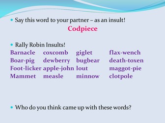 Introductory lesson to Shakespeare