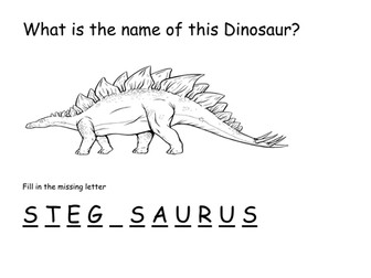 Dinosaurs letter missing literacy activity