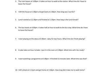 Time word problems