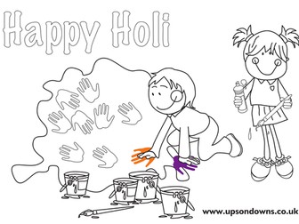 Holi Festival Colouring Poster