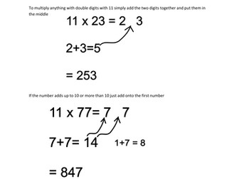 Super Mental Maths trick times double digit by 11