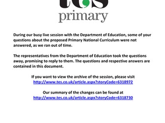 Primary Curriculum Unanswered Questions