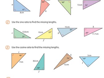 Trigonometry - Missing Sides Grade B Level 8