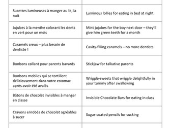 Willy Wonka Sweet Title Match-Up (chocolat)