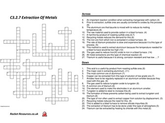 A Level Chemistry- Metal Extraction Crossword