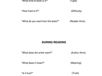 Paired thinking - Prompt sheets