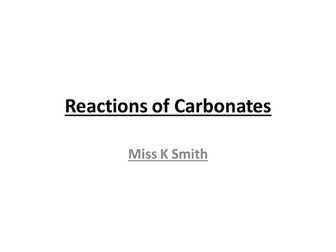 Reactions of Carbonates