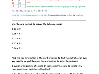 Mulitplication worksheet