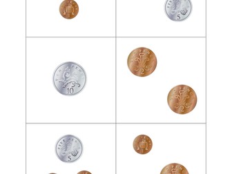 Self-checking coin collection flashcards up to 10p