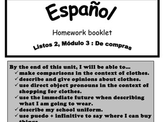 Listos 2 Homework booklet