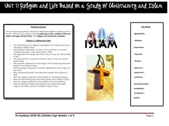 Unit 1.1 Religion and Life-Christianity & Islam