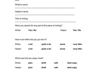 Paired writing - Evaluation forms