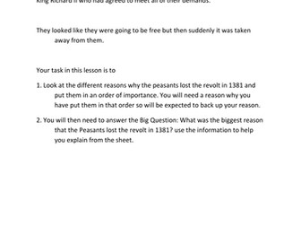 Why did the peasants revolt fail?