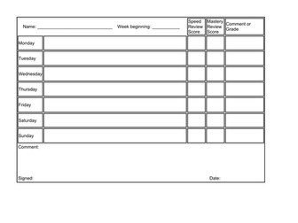 Cued spelling - Flowchart and diary template