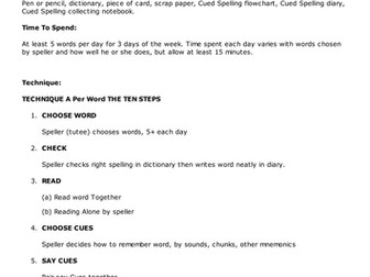 Cued spelling - Method and procedure