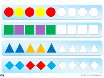 Complete Simple Shape Patterns - TEACCH Activity