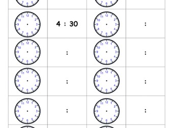 Analogue Time Domino Activity