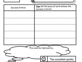 Self assessment and peer assessment sheets