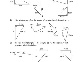 Pythagoras Worksheet